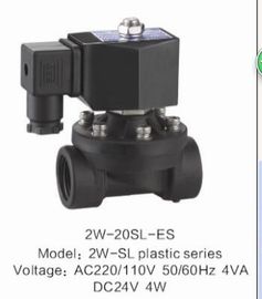 Black Plastic Low Power Solenoid Valve 2 Way Low Temperature Direct Acting