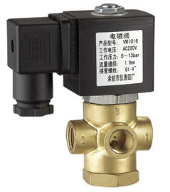 1 / 4 Inch Brass 3 Way Miniature Solenoid Valve Normally Closed NC Low Power