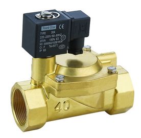 24VDC Brass Low Power Solenoid Valve , Liquid Solenoid Valve Two Way