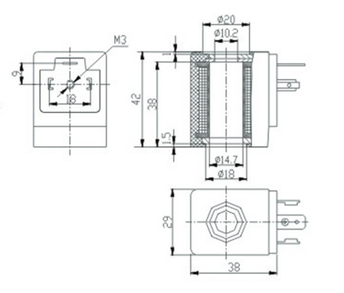24VDC Solenoid Valve Coil , Water Gas Valve Coils Waterproof